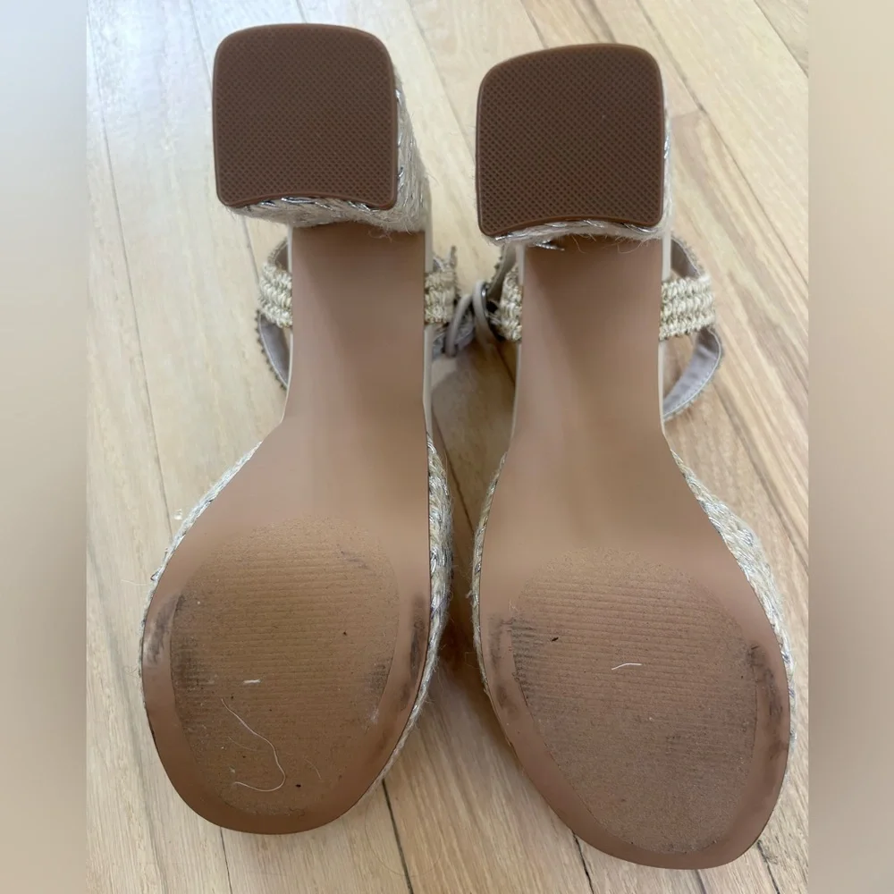 Steve Madden Cream Platform Heels with Ankle Strap - Picture 7 of 8